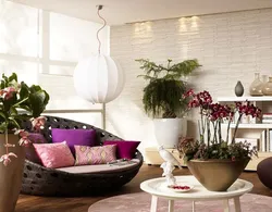Floor Planters In The Living Room Interior