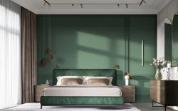 Bedroom design in emerald color photo