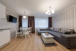 Living room design with light floors