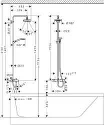 Location of the faucet in the bathroom photo