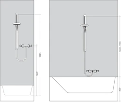 Location of the faucet in the bathroom photo