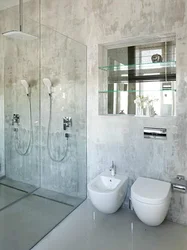 Ванна бөлмесінің фотосуретіндегі микроцемент