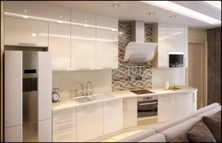 Straight light kitchen design