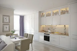 Straight light kitchen design