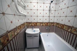 Дизайн ванны из плитки и панелей пвх