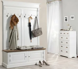 Hallway with hanger and shoe rack in the interior