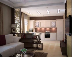 Interior kitchen living room 24 sq m