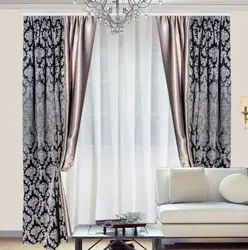 Fashionable curtains for the living room 2023 new items in the interior photo