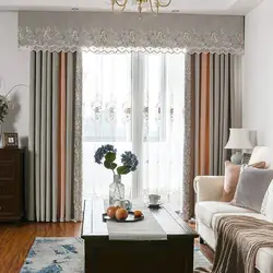 Fashionable curtains for the living room 2023 new items in the interior photo