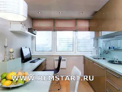 Кухня ў караблі дызайн з халадзільнікам