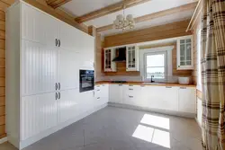 Kitchen in a frame house design
