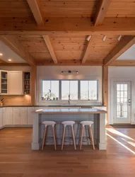 Kitchen in a frame house design