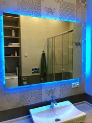 Bathroom design illuminated mirror