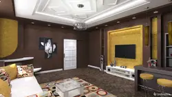 Living room interior all in chocolate