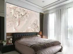 3D wallpaper in the bedroom interior