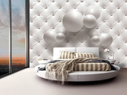 3D wallpaper in the bedroom interior