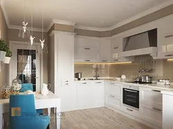 White kitchen 8 sq m photo