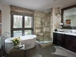 Tiles on bath window photo