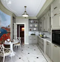 White doors in the kitchen interior photo