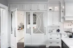 White doors in the kitchen interior photo