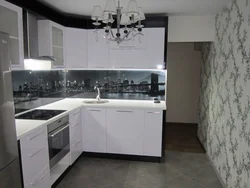 White doors in the kitchen interior photo