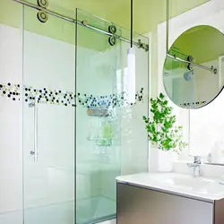 Glass curtains for bathroom photo