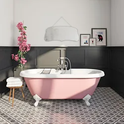 Gray pink bath photo