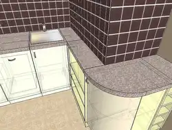 Kitchen with ventilation duct design 8 sq.