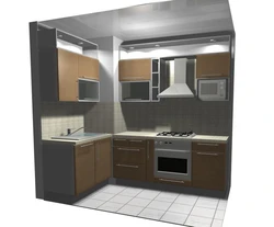 Kitchen with ventilation duct design 8 sq.