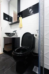 Photo of black toilet bath interior