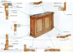 DIY kitchen made of wood, drawings of wood, photo