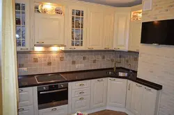 Kitchen interior design with ledge