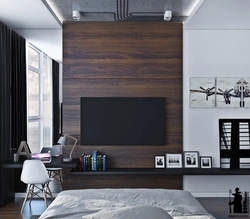 Laminate on the wall in the living room photo for TV