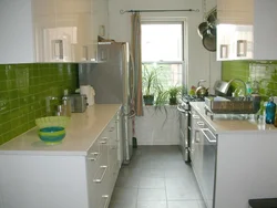 Green tiles in the kitchen photo design