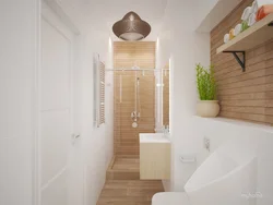 Bathroom design with narrow tiles