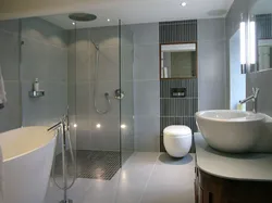 Bathroom design with shower and corner bath