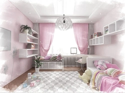 Children's room design for a girl in an apartment