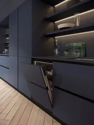 Three-level kitchen in the interior