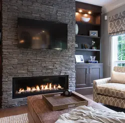 Interior With Fireplace In Apartment