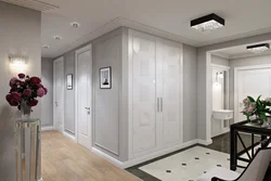 Hallways with white doors photo