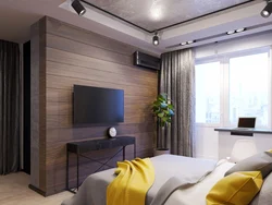Track lamps in the bedroom interior
