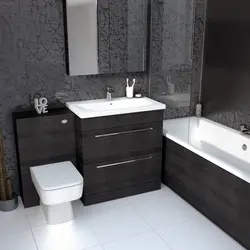 Bath Interior With Dark Furniture