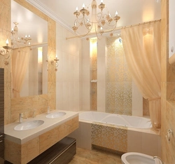 White gold bathroom interior