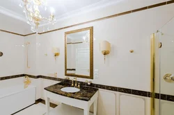 Ақ Алтыннан Жасалған Ванна Бөлмесінің Интерьері