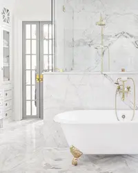 White gold bathroom interior