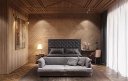 MDF wall panels in the bedroom interior