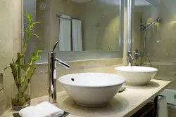 Sink in the bathroom interior photo