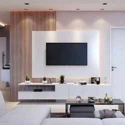 Panels in the living room in a modern style photo