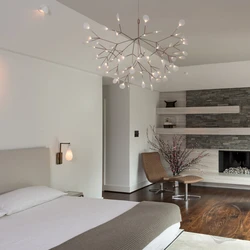 Photo chandeliers low in the bedroom