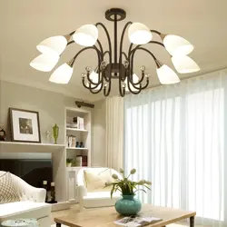 Photo chandeliers low in the bedroom